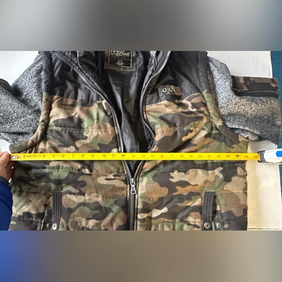 Camouflage and Gray Hooded Jacket Hard‎ Edge XL Men’s Comfort And Style - Picture 7 of 9